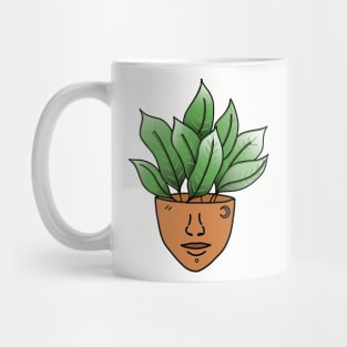 Tropical House Plant Person with a Moon Face Tattoo Mug